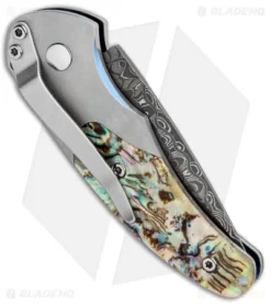 Benchmade 3150-121 Impel Gold Class Gentleman's Auto Knife (1.98" Satin) #03 -Benchmade Shop Benchmade 3150 121 Impel Gold Class Gentlemans Auto Damascus 3 BHQ 12889 jr side