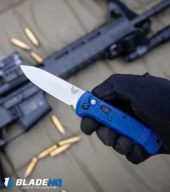 Benchmade 4400-1 Casbah Automatic Knife Blue Grivory (3.4" Satin) -Benchmade Shop Benchmade 4400 1 Casbah Automatic Knife Blue Grivory Satin BHQ51629 kp in hand web