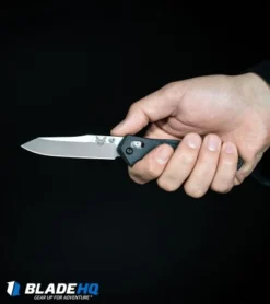 Benchmade 940S-1 Osborne AXIS Lock Knife Carbon Fiber (3.4" Stonewash Serr) S90V -Benchmade Shop Benchmade 940 2 Osborne AXIS Lock Knife Black G 10 Satin 940 2 BHQ 36208 in hand web