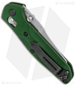 Benchmade 945 Mini Osborne AXIS Lock Knife Green (2.9" Satin) 6 Benchmade 945 Mini Osborne AXIS Lock Knife Green (2.9" Satin) -Benchmade Shop Benchmade 945 Mini Osborne AXIS Lock Green Satin BHQ 118558 jr side