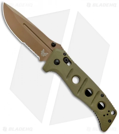 Benchmade Adamas AXIS Lock Knife Olive G-10 (3.8" FE Serr) 275SFE-2 1 Benchmade Adamas AXIS Lock Knife Olive G-10 (3.8" FE Serr) 275SFE-2