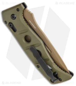 Benchmade Adamas Automatic Knife Olive G-10 (3.8" FE) 2750FE-2 -Benchmade Shop Benchmade Adamas Auto Olive G 10 FE 2750FE 2 BHQ 118568 jr side
