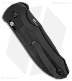 Benchmade Triage Automatic Knife Black (3.35" Black Serr) 9160SBK -Benchmade Shop Benchmade Auto Triage Auto Black Black Serr BHQ 20033 jr side