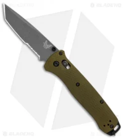 Benchmade Bailout AXIS Lock Knife Green Aluminum (3.4" Gray Serr) 537SGY-1