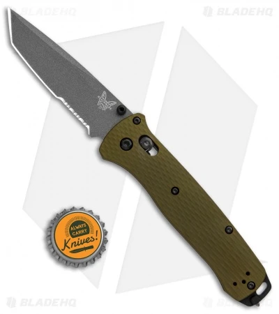 Benchmade Bailout AXIS Lock Knife Green Aluminum (3.4" Gray Serr) 537SGY-1 4 Benchmade Bailout AXIS Lock Knife Green Aluminum (3.4" Gray Serr) 537SGY-1 - Image 4