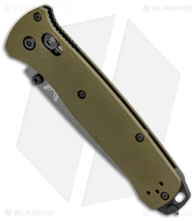 Benchmade Bailout AXIS Lock Knife Green Aluminum (3.4" Gray Serr) 537SGY-1 2 Benchmade Bailout AXIS Lock Knife Green Aluminum (3.4" Gray Serr) 537SGY-1 - Image 2