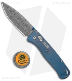 Benchmade Bugout AXIS Lock Knife Blue Titanium (3.2" Damasteel) 535-2204 -Benchmade Shop Benchmade Bugout AXIS Lock Blue Ti Damasteel BHQ 175025 jr bottlecap