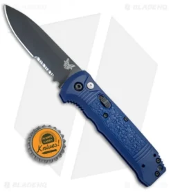 Benchmade 4400SBK-1 Casbah Automatic Knife Blue Grivory (3.4" Black Serr) -Benchmade Shop Benchmade Casbah Blue Grivory Black Serr 4400SBK 1 BHQ 51634 jr bottlecap 2