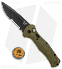 Benchmade Claymore Auto Knife OD Green Grivory (3.6" Black Serr) 9070SBK-1 -Benchmade Shop Benchmade Claymore Auto Ranger Green Grivory Black Serr 9070SBK 1 BHQ 118571 jr bottlecap
