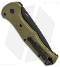 Benchmade Claymore Auto Knife OD Green Grivory (3.6" Black Serr) 9070SBK-1 -Benchmade Shop Benchmade Claymore Auto Ranger Green Grivory Black Serr 9070SBK 1 BHQ 118571 jr side