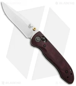 Benchmade Foray Limited Ed. AXIS Lock Knife Red Micarta (3.24" Satin ) 698-1901