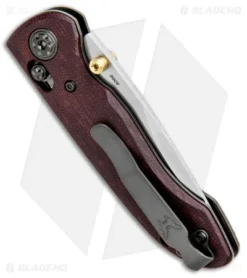 Benchmade Foray Limited Ed. AXIS Lock Knife Red Micarta (3.24" Satin ) 698-1901 -Benchmade Shop Benchmade Foray Limited Edition Ed AXIS Lock Red Micarta Satin 698 1901 BHQ 97136 jr side