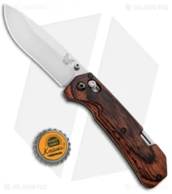 Benchmade Grizzly Creek Folder AXIS Lock Knife W/ Hook (3.5" Satin) 15060-2 -Benchmade Shop Benchmade Grizzly Creek Folder Wood AXIS Lock Gut Hook 15060 2 BHQ 21346 jr bottlecap