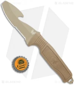 Benchmade H2O Fixed Blade Dive Knife Tan Santoprene (3.5" Tan Serr) -Benchmade Shop Benchmade H20 Fixed Blade Dive Tan 112SSN Tan Coated Serr BHQ 123893 jr bottlecap