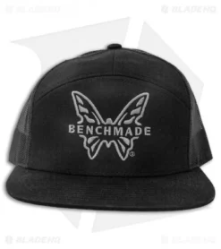 Benchmade Knives Snap Back Mesh 7 Panel Hat W/ Embroidered Logo - Black