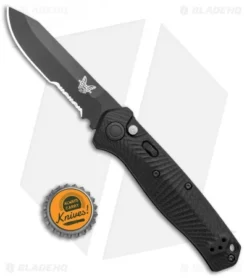 Benchmade Mediator Automatic Knife Black G-10 (3.3" Black Serr) 8551SBK -Benchmade Shop Benchmade Mediator Auto Black G 10 Black Serr 8551SBK BHQ 104906 jr bottlecap