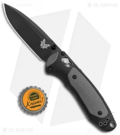 Benchmade 595BK Mini Boost AXIS-Assist Knife Black/Gray (3.11" Black) -Benchmade Shop Benchmade Mini Boost AXIS Assist Black Gray Black 595BK BHQ 78760 jr bottlecap