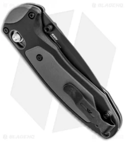 Benchmade 595BK Mini Boost AXIS-Assist Knife Black/Gray (3.11" Black) -Benchmade Shop Benchmade Mini Boost AXIS Assist Black Gray Black 595BK BHQ 78760 jr side