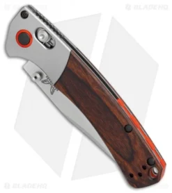 Benchmade Mini Crooked River AXIS Lock Knife Dymondwood (3.4" Satin) 15085-2 -Benchmade Shop Benchmade Mini Crooked River Dymondwood satin BHQ 78770 er spine 2