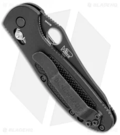 Benchmade Mini Griptilian AXIS Lock Knife Black (2.91" Black Serr) 555SBKHG -Benchmade Shop Benchmade Mini Griptilian AXIS Black Black Serr 555SBKHG BHQ 110624 jr side