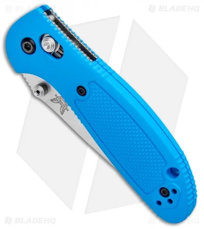 Benchmade Mini Griptilian AXIS Lock Knife Blue (2.91" Satin Serr) 556S-BLU-S30V 2 Benchmade Mini Griptilian AXIS Lock Knife Blue (2.91" Satin Serr) 556S-BLU-S30V - Image 2