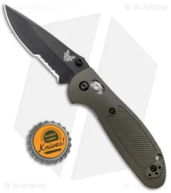 Benchmade Mini Griptilian AXIS Lock Knife OD Green (2.91" Black Serr) S30V -Benchmade Shop Benchmade Mini Griptilian AXIS Lock Olive Drab Black Serr 556SBKOD S30V BHQ 2496 jr bottlecap