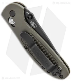 Benchmade Mini Griptilian AXIS Lock Knife OD Green (2.91" Black Serr) S30V -Benchmade Shop Benchmade Mini Griptilian AXIS Lock Olive Drab Black Serr 556SBKOD S30V BHQ 2496 jr side