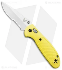 Benchmade Mini Griptilian AXIS Lock Knife Yellow (2.91" Satin Serr) 556S-YEL