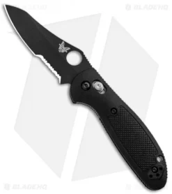 Benchmade Mini Griptilian Axis Lock Knife Black (2.91" Black Serr S30V) 555SBK