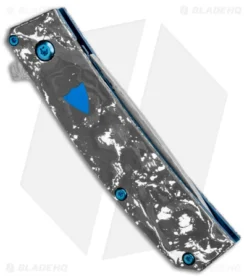 Benchmade Oeser Tengu Flipper Knife White/Black CF (2.8" Damasteel) 601-211 -Benchmade Shop Benchmade Oeser Tengu Flipper White Black CF Damasteel 601 211 BHQ 118555 jr side