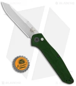 Benchmade Osborne 9400 Automatic Knife Green Aluminum (3.4" Satin) -Benchmade Shop Benchmade Osborne 9400 Auto Green Aluminum Satin BHQ 113244 jr bottlecap