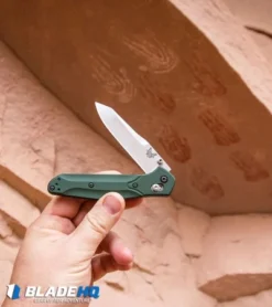 Benchmade 940 Osborne AXIS Lock Knife Green (3.4" Satin) -Benchmade Shop Benchmade Osborne AXIS Lock Knife Green Satin 940 BHQ0160 kp canyonlands petroglyph web