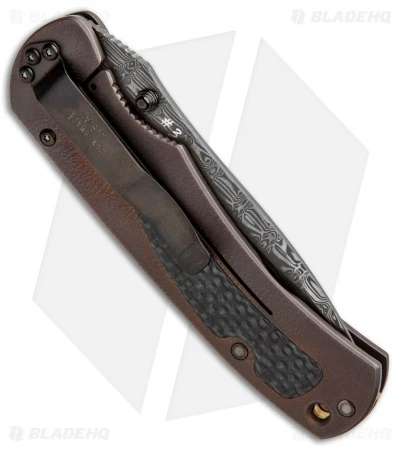 Benchmade Pinnacle Gold Class Knife W/ Damascus Blade & Titanium Handle 750-101 3 Benchmade Pinnacle Gold Class Knife W/ Damascus Blade & Titanium Handle 750-101 - Image 3