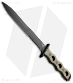 Benchmade SOCP 185 Dagger Fixed Blade Knife Tan (3.22" Black Serr) 185SBK-1