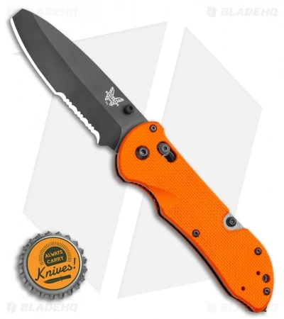 Benchmade Triage AXIS Lock Knife Orange G-10 (3.5" Black Serr) 916SBK-ORG 5 Benchmade Triage AXIS Lock Knife Orange G-10 (3.5" Black Serr) 916SBK-ORG - Image 5