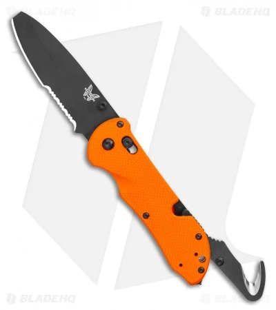 Benchmade Triage AXIS Lock Knife Orange G-10 (3.5" Black Serr) 916SBK-ORG 2 Benchmade Triage AXIS Lock Knife Orange G-10 (3.5" Black Serr) 916SBK-ORG - Image 2