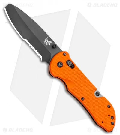 Benchmade Triage AXIS Lock Knife Orange G-10 (3.5" Black Serr) 916SBK-ORG 1 Benchmade Triage AXIS Lock Knife Orange G-10 (3.5" Black Serr) 916SBK-ORG