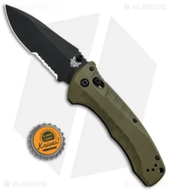 Benchmade Turret AXIS Lock Folding Knife OD Green G-10 (3.7" Black Serr) 980SBK 7 Benchmade Turret AXIS Lock Folding Knife OD Green G-10 (3.7" Black Serr) 980SBK -Benchmade Shop Benchmade Turret Axis Lock OD Green G 10 Black Serr 980SBK BHQ 92611 jr bottlecap