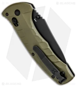 Benchmade Turret AXIS Lock Folding Knife OD Green G-10 (3.7" Black Serr) 980SBK 6 Benchmade Turret AXIS Lock Folding Knife OD Green G-10 (3.7" Black Serr) 980SBK -Benchmade Shop Benchmade Turret Axis Lock OD Green G 10 Black Serr 980SBK BHQ 92611 jr side