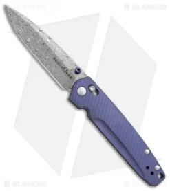 Benchmade Valet Gold Class AXIS Lock Knife Blue-Violet Ti (Damascus) 485-171