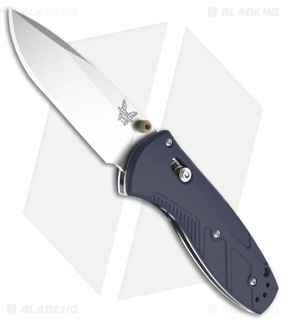 Benchmade Mini Barrage AXIS-Assist Knife Blue Richlite (2.91" Satin) 585-03 1 Benchmade Mini Barrage AXIS-Assist Knife Blue Richlite (2.91" Satin) 585-03