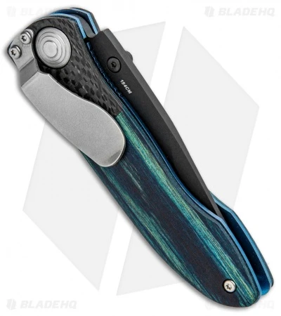 Vintage Benchmade 690 Liner Lock Knife Blue Wood/CF (3.625" Serr) 690SBTBLU 3 Vintage Benchmade 690 Liner Lock Knife Blue Wood/CF (3.625" Serr) 690SBTBLU - Image 3