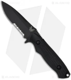 Benchmade Nim Cub II Knife 147SBK Drop Point Fixed Blade (3.5" Black Serr)