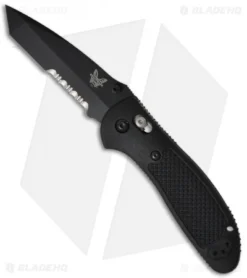 Benchmade Griptilian Tanto AXIS Lock Knife Black (3.45" Black Serr) 553SBK