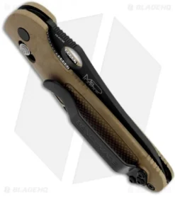 Benchmade Mini Griptilian AXIS Lock Knife Sand (2.91" Black) 555BKHGSN -Benchmade Shop benchmade 555bkhgsn mini grip black tan plain side