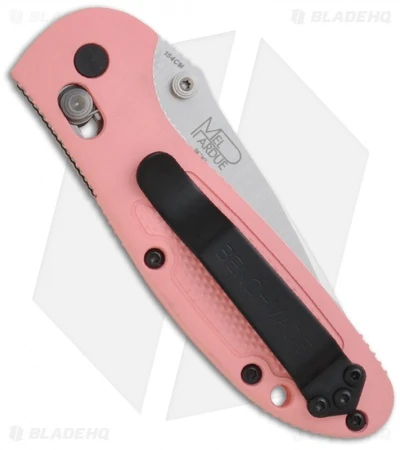 Benchmade Mini Griptilian AXIS Lock Knife Pink (2.91" Satin Serr) 556S-PNK-154CM 2 Benchmade Mini Griptilian AXIS Lock Knife Pink (2.91" Satin Serr) 556S-PNK-154CM - Image 2