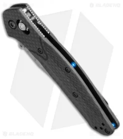 Benchmade 940S-1 Osborne AXIS Lock Knife Carbon Fiber (3.4" Stonewash Serr) S90V -Benchmade Shop benchmade 940 1 osborne side blue liner