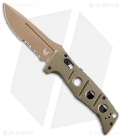 Benchmade Adamas Automatic Knife Olive G-10 (3.8" Serr FE) 2750SFE-2