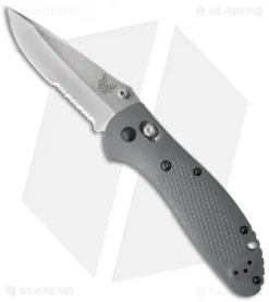 Benchmade Griptilian AXIS Lock Knife Gray/Blue G-10 (3.45" Satin Serr) 551S-1