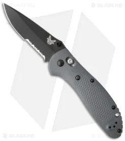 Benchmade Griptilian AXIS Lock Knife Gray/Blue G-10 (3.45" Black Serr) 551SBK-1